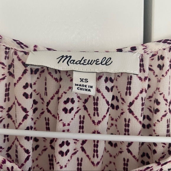 SOLD ON CURTSY | Madewell Silk Lily Ruffle Top in Echo Grid - Picture 7 of 9